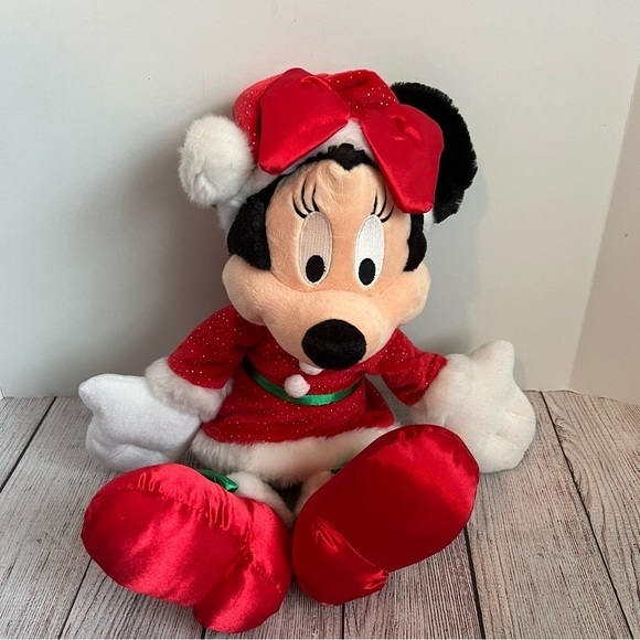 Disney Parks Minnie Mouse Mrs Claus Plush - Picture 1 of 7